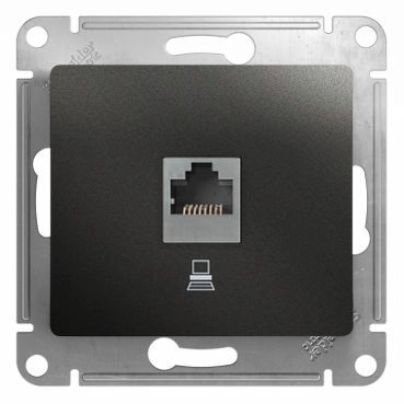 Розетка комп. антрацит RJ-45 (механизм) GLOSSA