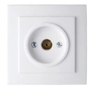 Розетка TV проходная белый СП TOURAN