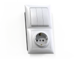 Блок комб. СП (3кл. выкл + розетка с/з) СЕЛЕНА БКВР-413 Кунцево