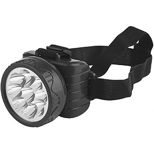Фонарь налобный аккумуляторный TG9, 9LED, 2 режима, ЗУ (0,9 Ач), 220V ТРОФИ