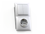 Блок комб. СП (2кл. выкл + розетка с/з) СЕЛЕНА БКВР-412 Кунцево