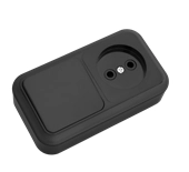 Блок комб. ОП гориз. ( 1кл. выкл.+ розетка б/з) черный Пралеска (В-РЦ-521Ч)