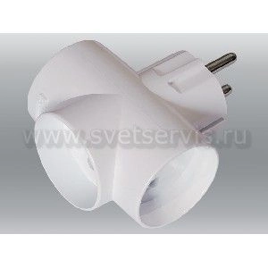 Тройник TOKER (универсальный, 6А, белый), 3Тб