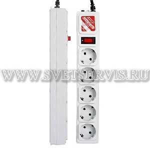Сетевой фильтр 5*1,95м с з/к (серый) Москва Power Cube B 10А