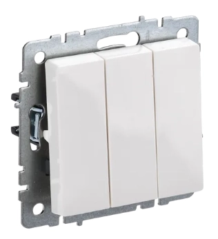 Выключатель 3-кл. бел. BRITE СП, 10А (ВС10-3-0-БрБ) (механизм) ИЭК