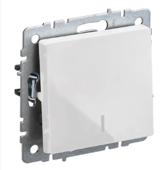 Выключатель 1-кл. с подсв. бел. BRITE СП, 10А (ВС10-1-1-БрБ) (механизм) ИЭК