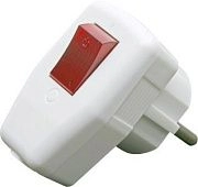 Вилка электрическая с/з белая угл. с выключателем 16А 250В инд. упак. TANGO (5/20/240)