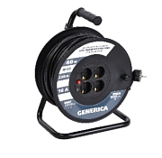 Удлинитель на катушке 40 м 4 гн. ПВС, с/з, 16А, 2500Вт  GENERICA