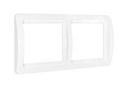 Рамка 2-х местная горизонтальная белая (ВР002Г) Валери