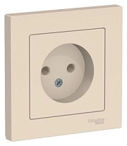 Розетка б/з бежевый СП, 16А (в сборе) ATLAS