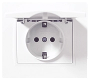Розетка с/з с крышкой бел. СП TANGO HOUSE 16А, 250В IP44 (1/10/200)