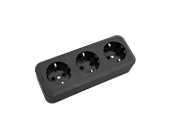 Розетка 3-ая с/з черный ОП 16А, 220В Пралеска (РА16-265Ч)