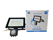 Прожектор LED с дат.движ.50W VLF8-D2-50-6500-B 6500К 6000Лм 220V IP65  148*155*58 (руч.рег) чер.VKL electric