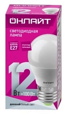 Лампа светодиодная 12W E27 шарик 6500K 1020Lm 220V (OLL-G45-12-230-6.5K-E27-FR) ОНЛАЙТ