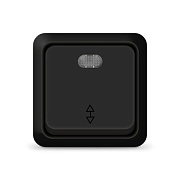 Выключатель 1кл. проходной с подсветкой черный ОП 10А, 220В Олимп