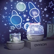 Ночник - проектор WH-E16 "Мечта" с Bluetooth, 6 сменных проекций, 3 цветовых режима + смешанный режим, с ДУ Включай