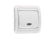 Выключатель бел/бел 1кл с подсветкой Mimoza Makel
