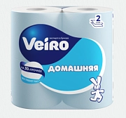 Туалетная бумага "VEIRO" Домашняя, 2-сл, белая (4 рул.)