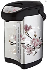 Термопот MAX-U55S8 750Вт, 5,5л, 3 режима подачи воды, дизайн "Орхидея", серебристый корпус, MAXTRONIC