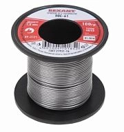 Припой в катушке ПОС 61, d=1,0 мм, 100гр (олово 61%, свинец 39%) REXANT