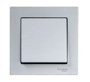 Выключатель 1кл. алюминий СП, 10А (в сборе) ATLAS