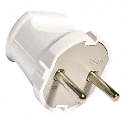 Вилка б/з белая 10А 250В инд. упак. TANGO