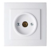 Розетка TV проходная белый СП TOURAN