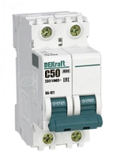 Автоматический выключатель ВА-101 2Р 50А 4.5кА х-ка С DEKraft