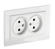 Розетка 2-ая б/з бел. BRITE СП, 16А (РС12-2-БрБ) (в сборе) ИЭК