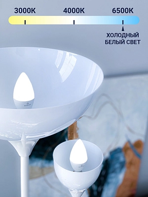 Лампа светодиодная 10W E14 свеча 6500K 220V (LED PREMIUM C37-10W-E14-WW) Включай