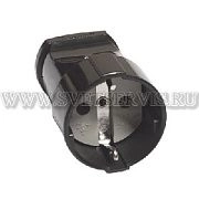 Штепсельное гнездо с/з черный 16А 250В Универсал (A1020)