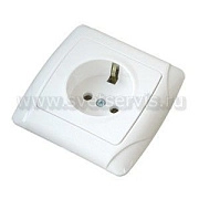 Розетка с/з белый СП, 16А, 220В (М0028) Маргарита