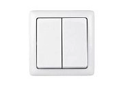 Выключатель 2кл. белый ОП 10А, 220В Wessen Хит (ВА56-232В)