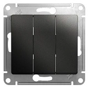 Выключатель 3кл. антрацит СП, 10А (механизм) GLOSSA