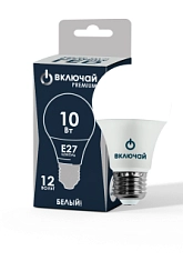 Лампа светодиодная 10W E27 A60 4000K 12/24V AC/DC  (LED PREMIUM А60-12/24-10W-W) Включай