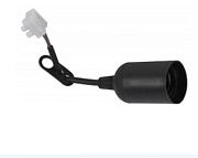 Патрон Е27 пластик подвесной с клеммной колодкой 4А 250В черный Универсал