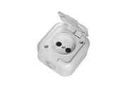 Розетка б/з с крышкой белый Минск ОП (РА16-236) IP54