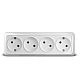 Розетка 4-ая б/з белый ОП 16А, 220В Олимп (1162)
