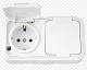 Розетка 2-ая с/з с крышкой белый Минск ОП (РА16-213) IP54