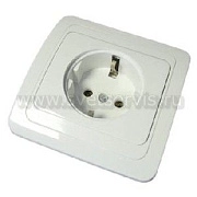 Розетка с/з белый  СП, 16А, 220В (В0028) Валери