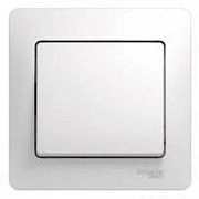 Выключатель 1кл белый СП, 10А ( в сборе с рамкой) GLOSSA