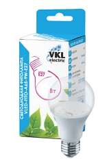 Лампа светодиодная VLED-FITO-A65-10W-E27 220V пластик VKL electric