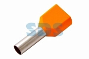 Наконечник штыревой втулочный изолированный F-12 мм 2х4 мм² (НШВи(2) 4.0-12/НГи2 4,0-12) оранжевый REXANT (100)