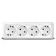 Розетка 4-ая с/з белый ОП 16А, 220В Олимп (1163)