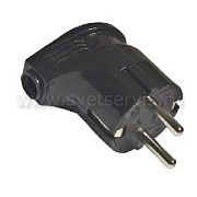 Вилка с/з черная угловая 16А 250В в инд. упаковке Универсал (А0105)