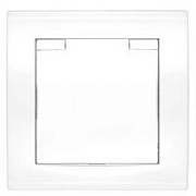 Розетка с/з с крышкой белый СП, 16А, 220В (7947649) Бриллиант