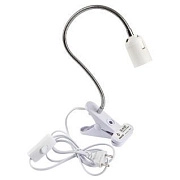 Светильник настольный на прищепке DL-4-E27, с гибкой ножкой (400мм), белый, шнур с выключателем L-1.8м Включай