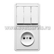 Блок комб. СП (3кл. выкл + розетка б/з) Бэлла БКВР-039