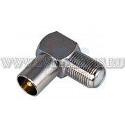 ПЕРЕХОД гнездо F -  штекер TV металл. Угловой PROCONNECT