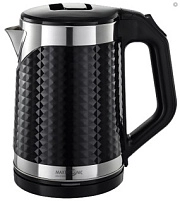 Чайник сталь/пластик электрический MAX-105 2,0л/1800Вт, дисковый нагр. элемент, черный с рельефным корпусом MAXTRONIC